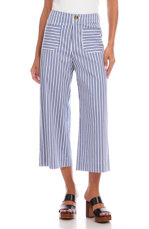 Stripe Crop Wide Leg Pants