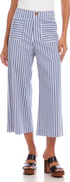 Karen Kane Stripe Crop Wide Leg Pants