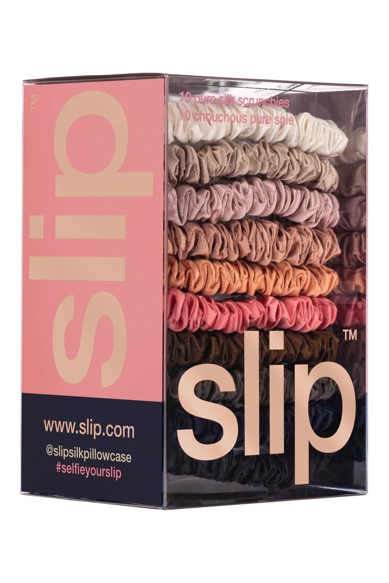 Pure Silk 10-Pack Skinny Scrunchies (Nordstrom Exclusive) $100 Value, Alternate, color, ASSORTED COLORS