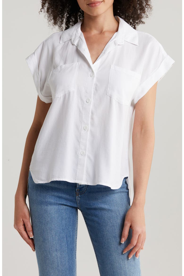 Patch Pocket Button-Up Shirt, Main, color, WHITE
