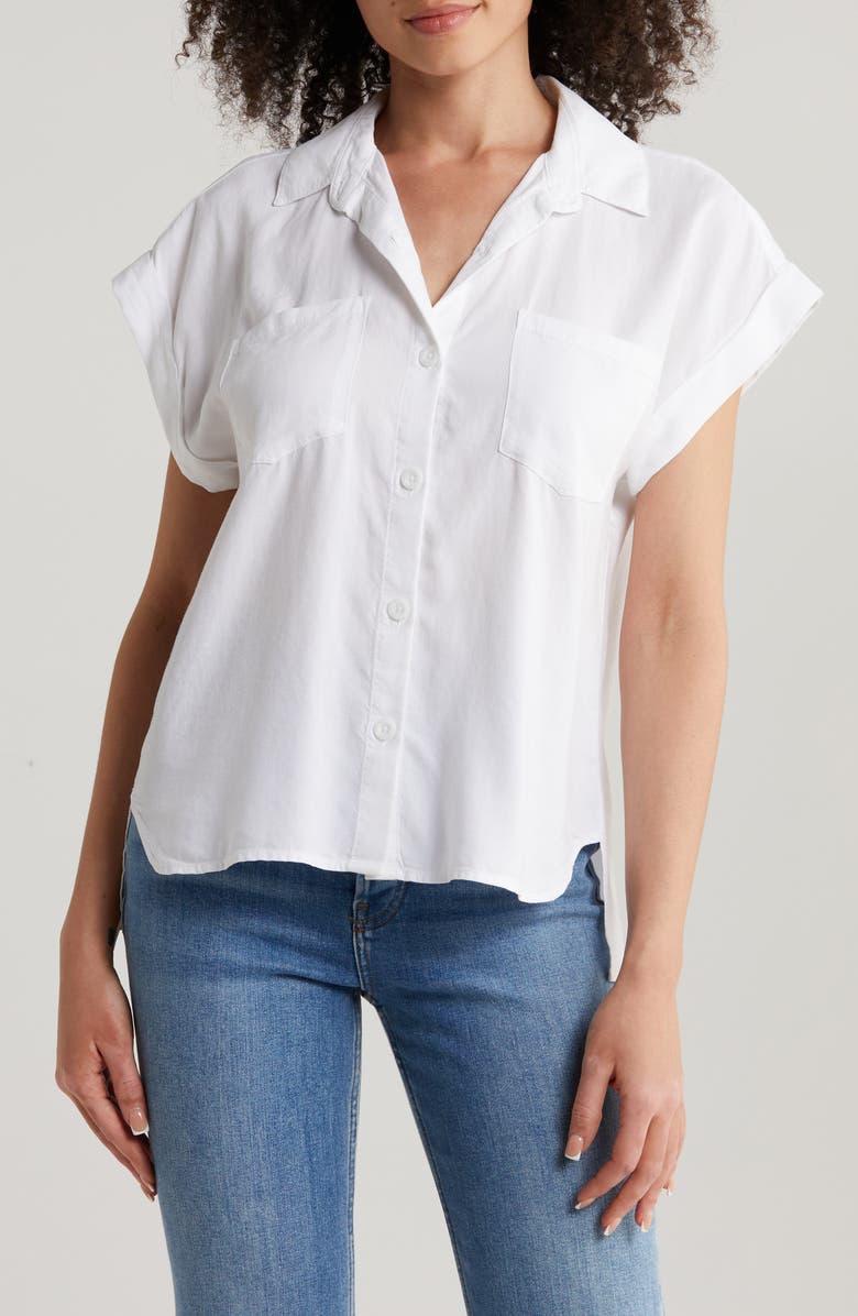 Bella Dahl Patch Pocket Button-Up Shirt, Main, color, White