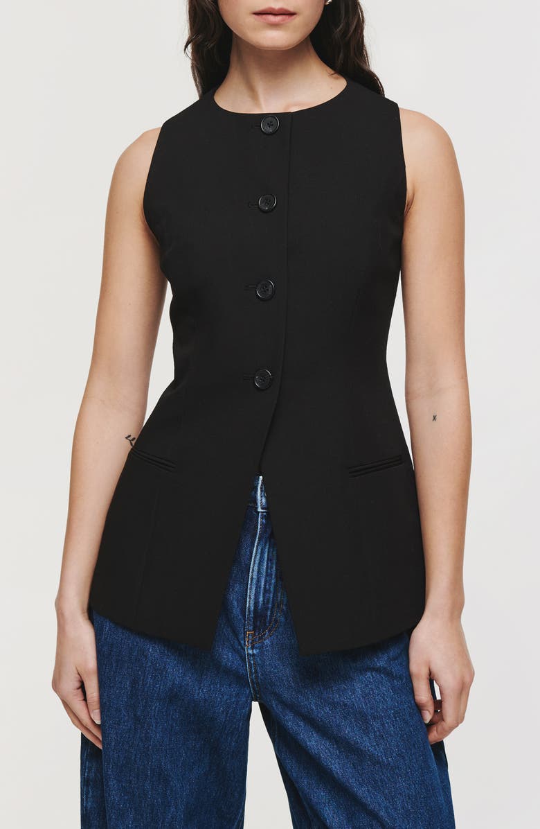 ALIGNE Leo Collarless Vest, Main, color, Black