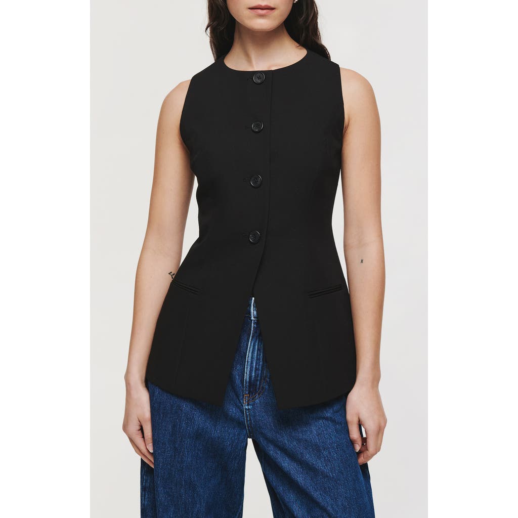 Aligne Leo Collarless Vest In Black