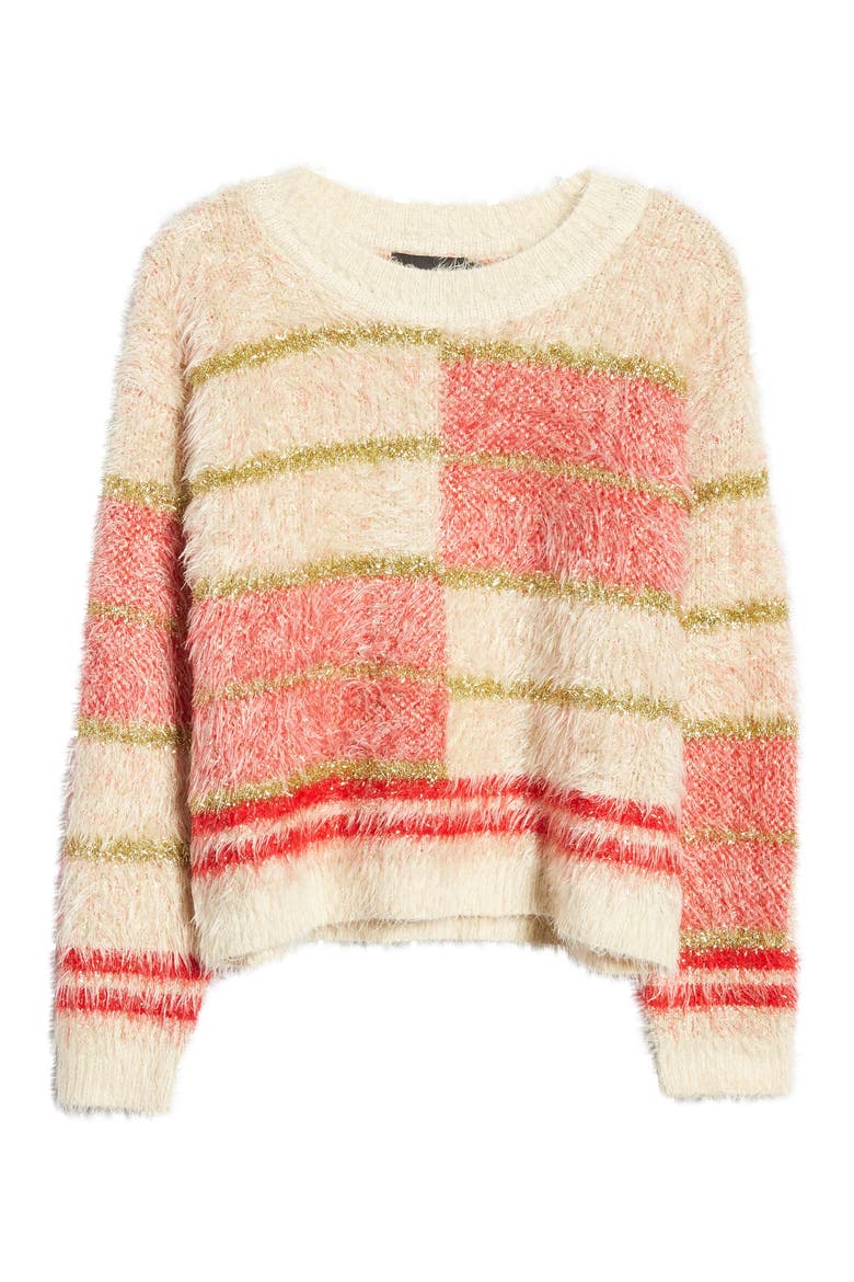 Odessa Metallic Eyelash Chenille Sweater, Alternate, color, MULTI