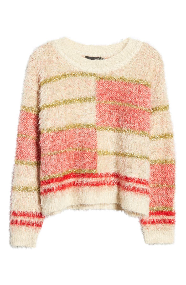 MINKPINK Odessa Metallic Eyelash Chenille Sweater, Alternate, color, 