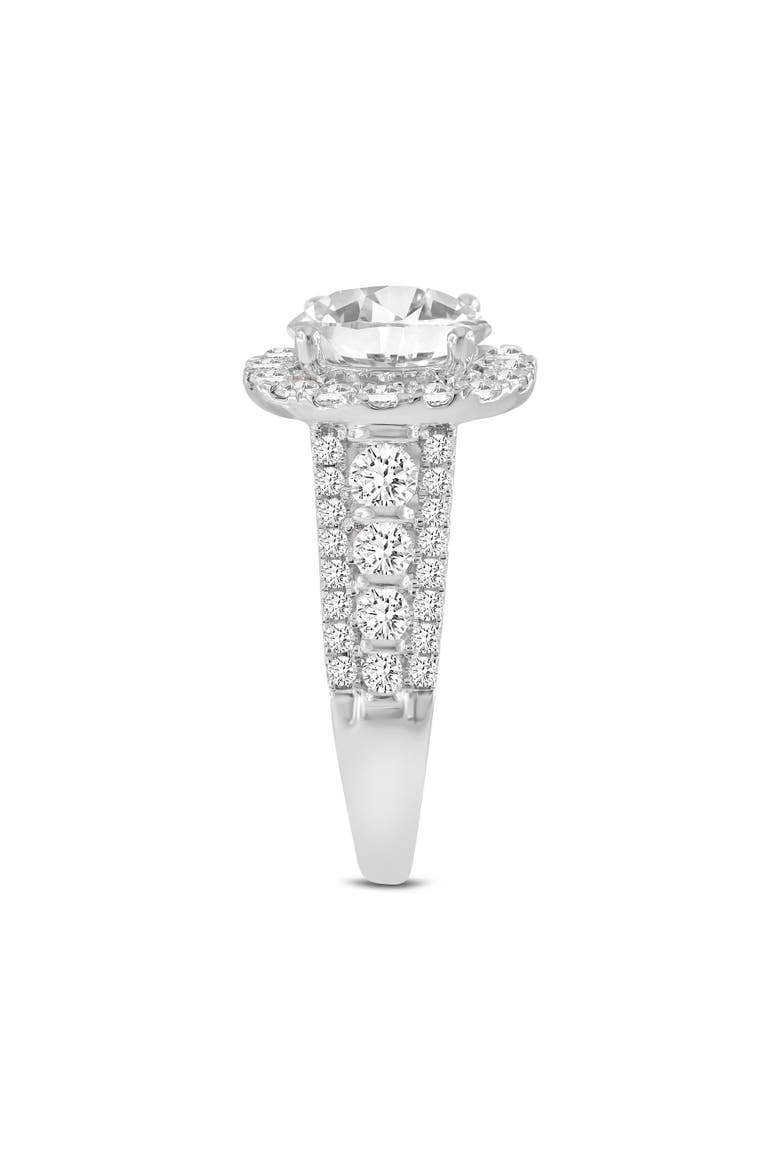 Elara 14K White Gold Round Cut Lab Grown Diamond Halo Engagement Ring - 4.45 Ct, Alternate, color, 14K White Gold