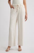 CITY BLUES Stripe Drawstring High Waist Wide Leg Jeans
