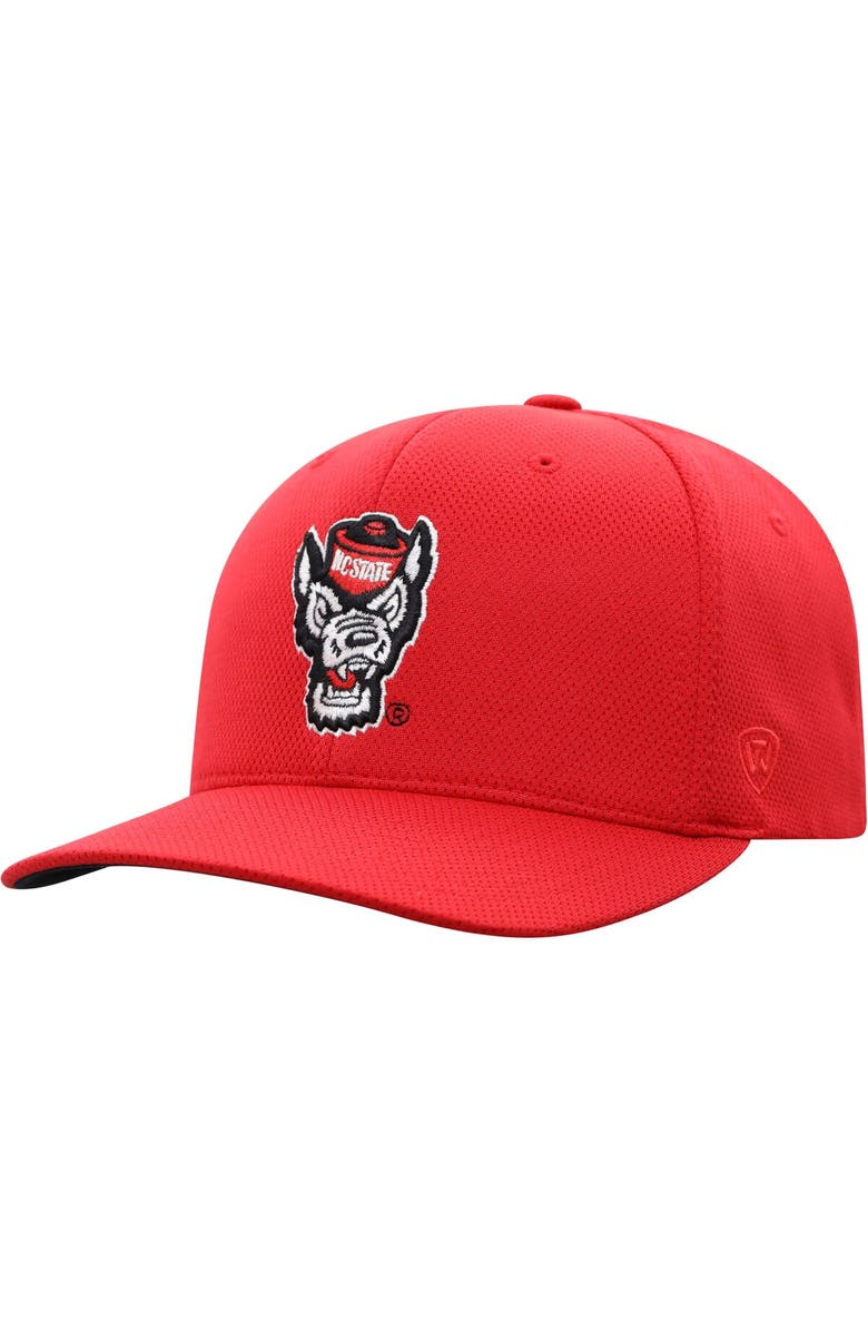 TOP OF THE WORLD Men's Top of the World Red NC State Wolfpack Reflex Logo Flex Hat, Main, color, Red
