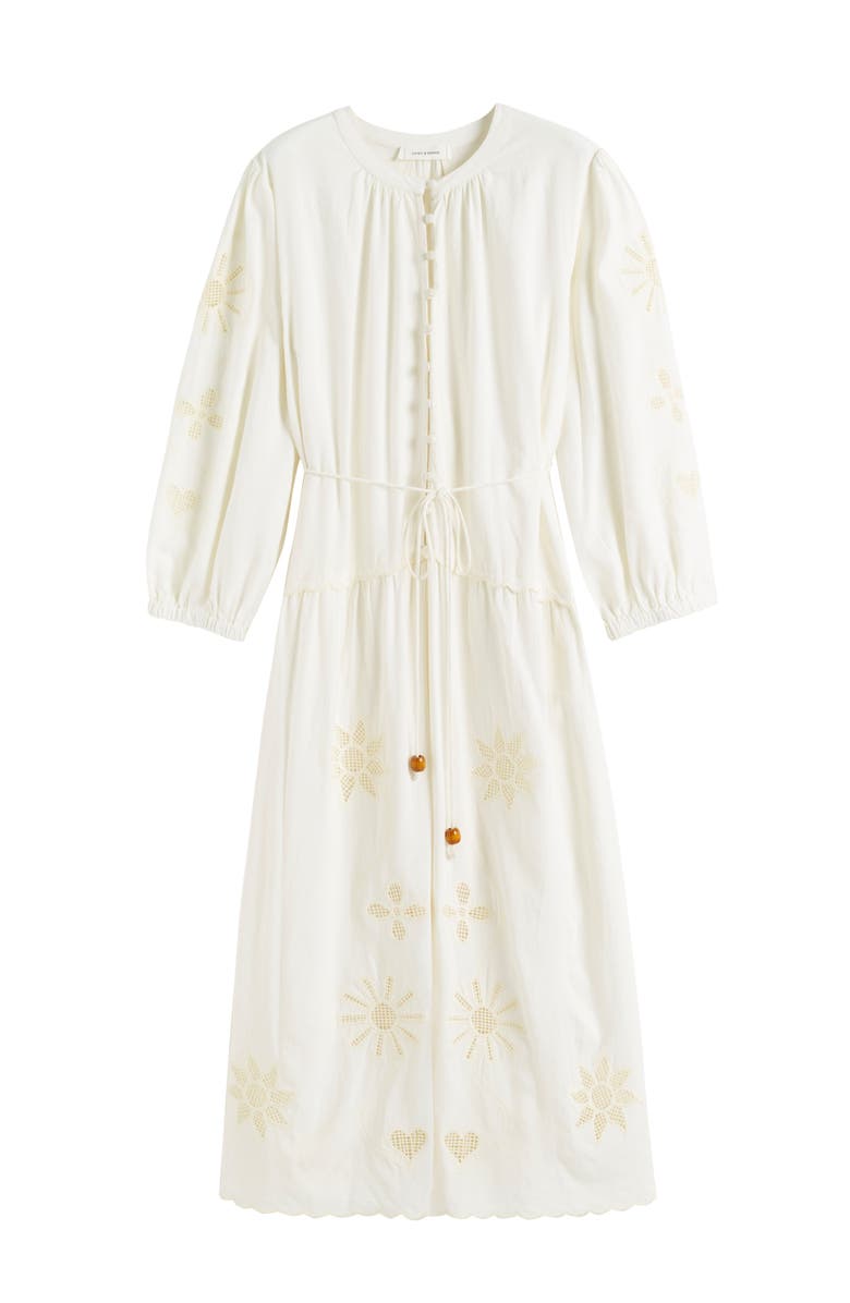 Chinti & Parker Sienna Linen-Blend Broderie Dress, Alternate, color, 