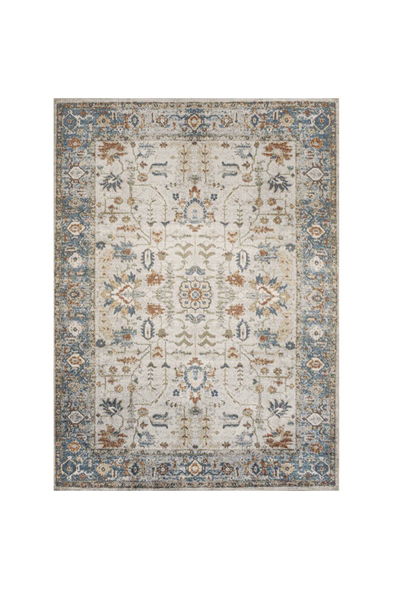 Hiero Persian Border Low-Pile Machine-Washable Area Rug, Alternate, color, Cream/Terra