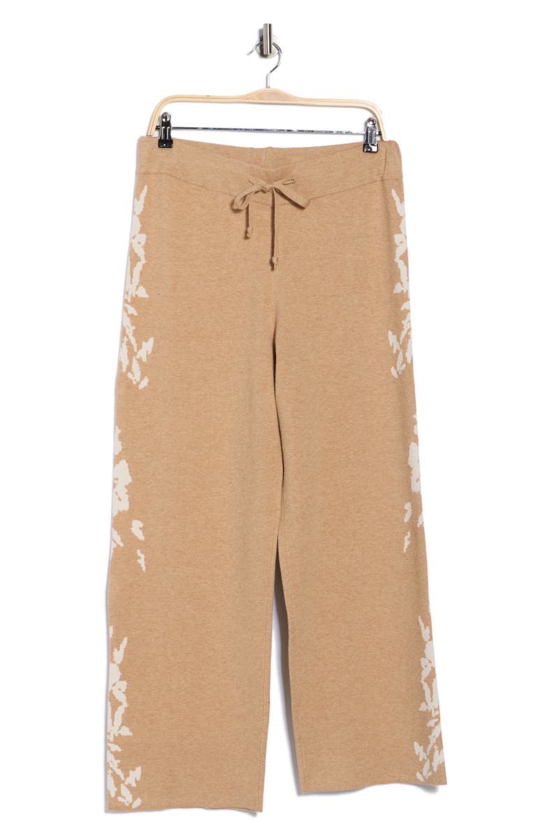 Joseph A Floral Wide Leg Pants, Alternate, color, Placed Floral Camel