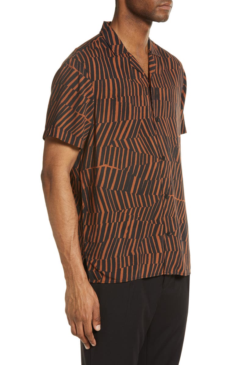 Open Edit Men's Short Sleeve Button-Up Camp Shirt, Alternate, color,