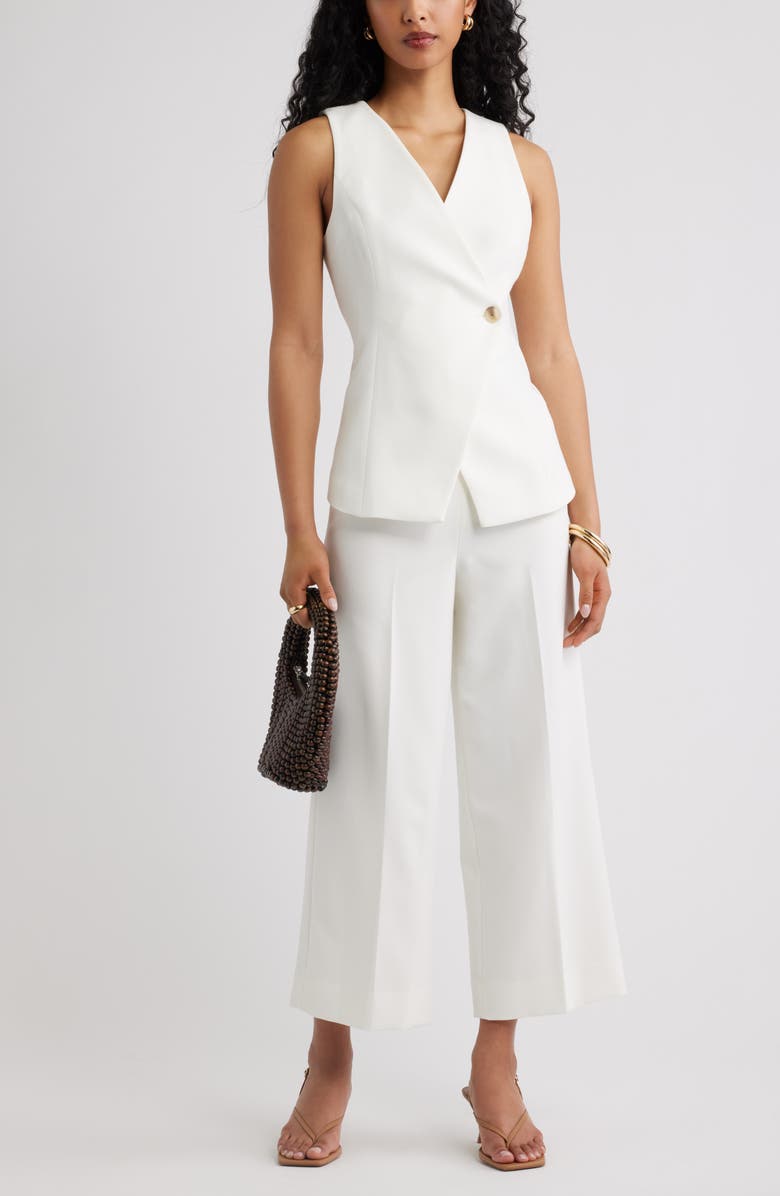 Open Edit Icon Crop Wide Leg Pants, Alternate, color, Ivory