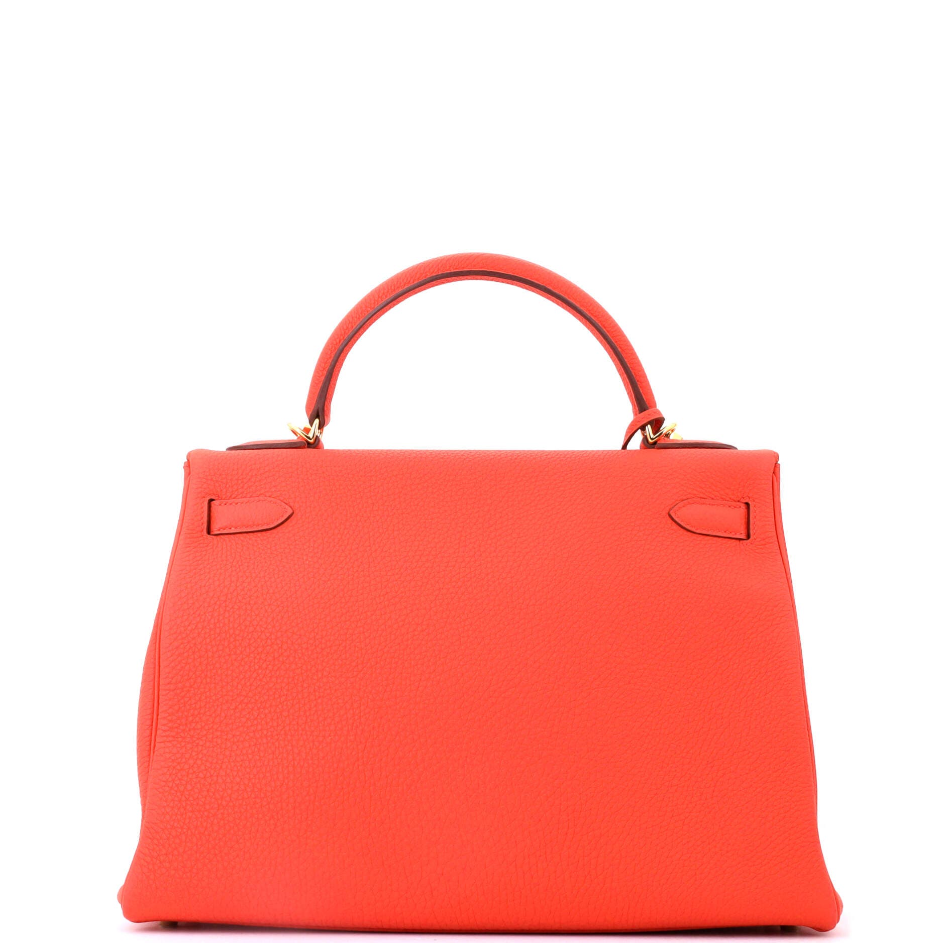 Pre-Owned Hermes Kelly Handbag Orange Togo with Gold Hardware 32, Alternate, color, Capucine