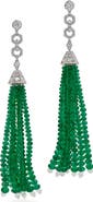 Fred Leighton Emerald Bead & Diamond Drop Earrings