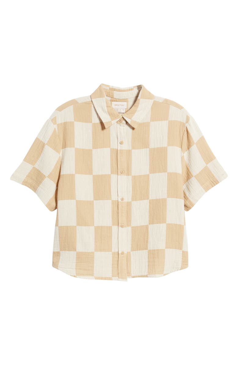 Brixton Mykonos Check Cotton Camp Shirt, Alternate, color, 