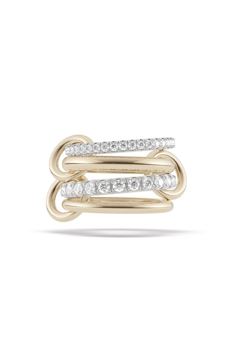 Halley Linked Diamond Ring, Main, color, YELLOW GOLD WHITE DIAMOND