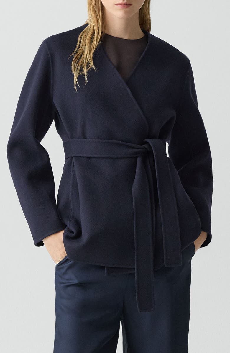 Theory Wool & Cashmere Wrap Jacket, Main, color, New Navy