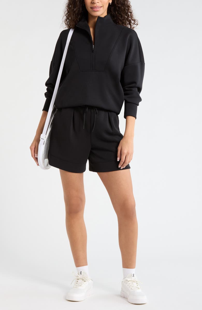 Zella Ultra Soft High Waist Knit Shorts, Alternate, color, Black