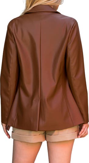 Faux Leather Blazer