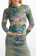 Desigual Crinkle Long Sleeve Crop Top
