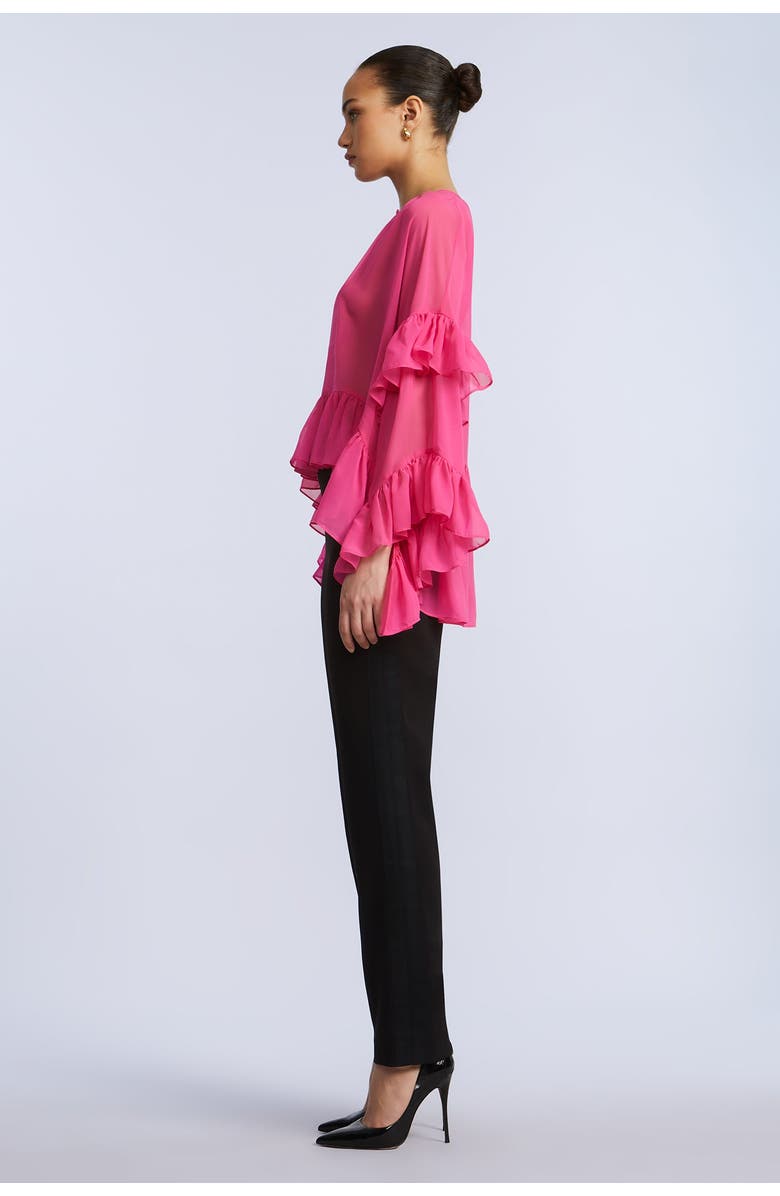 BCBGMAXAZRIA Ruffle Swing Top, Alternate, color, Fuchsia Purple