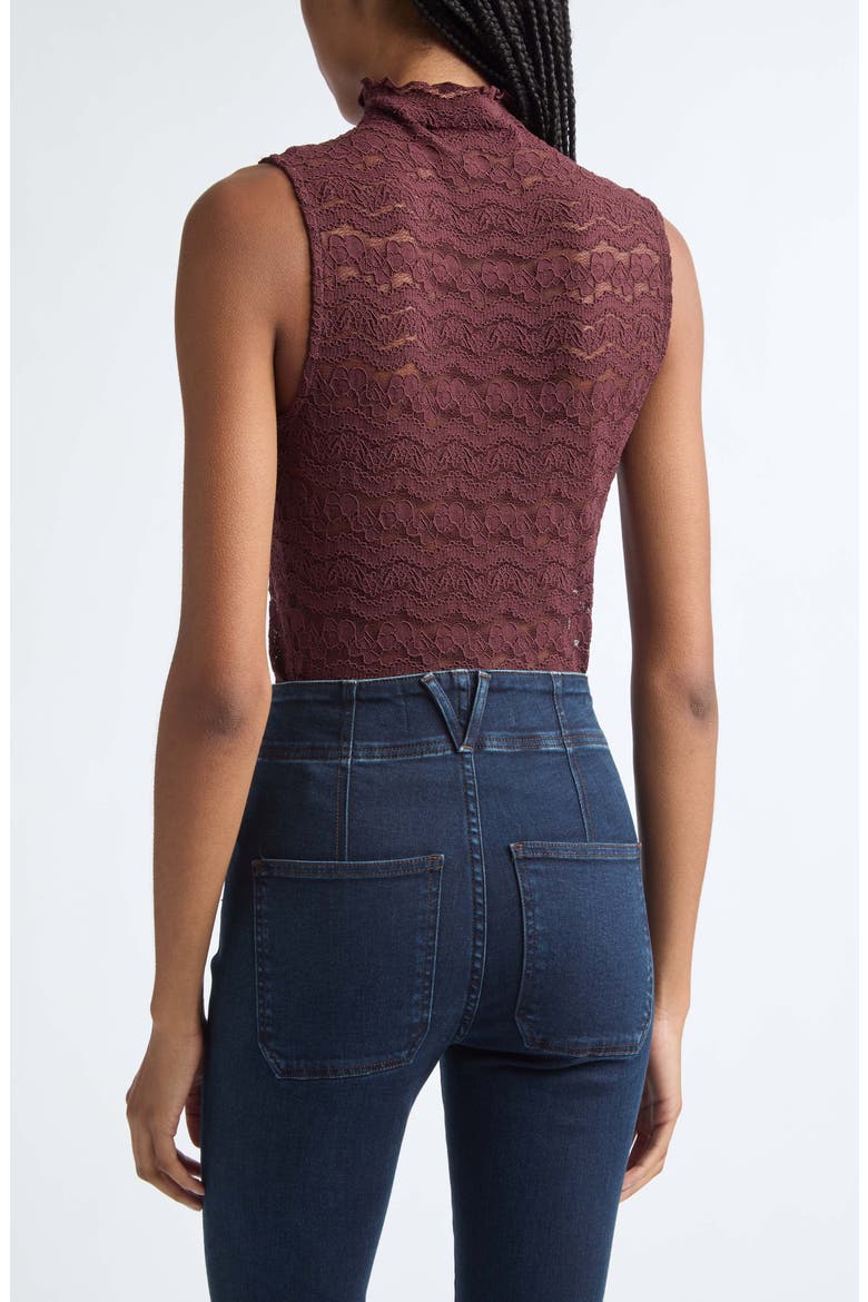 Alora Lace Mock Neck Top, Alternate, color, BURGUNDY