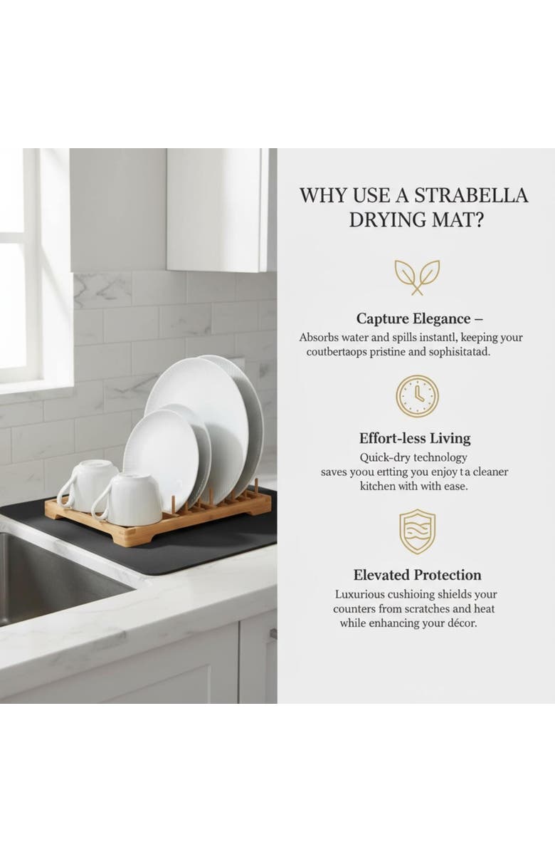 STRABELLA Large Dish Quick Drying Mat, Alternate, color, Multicolored