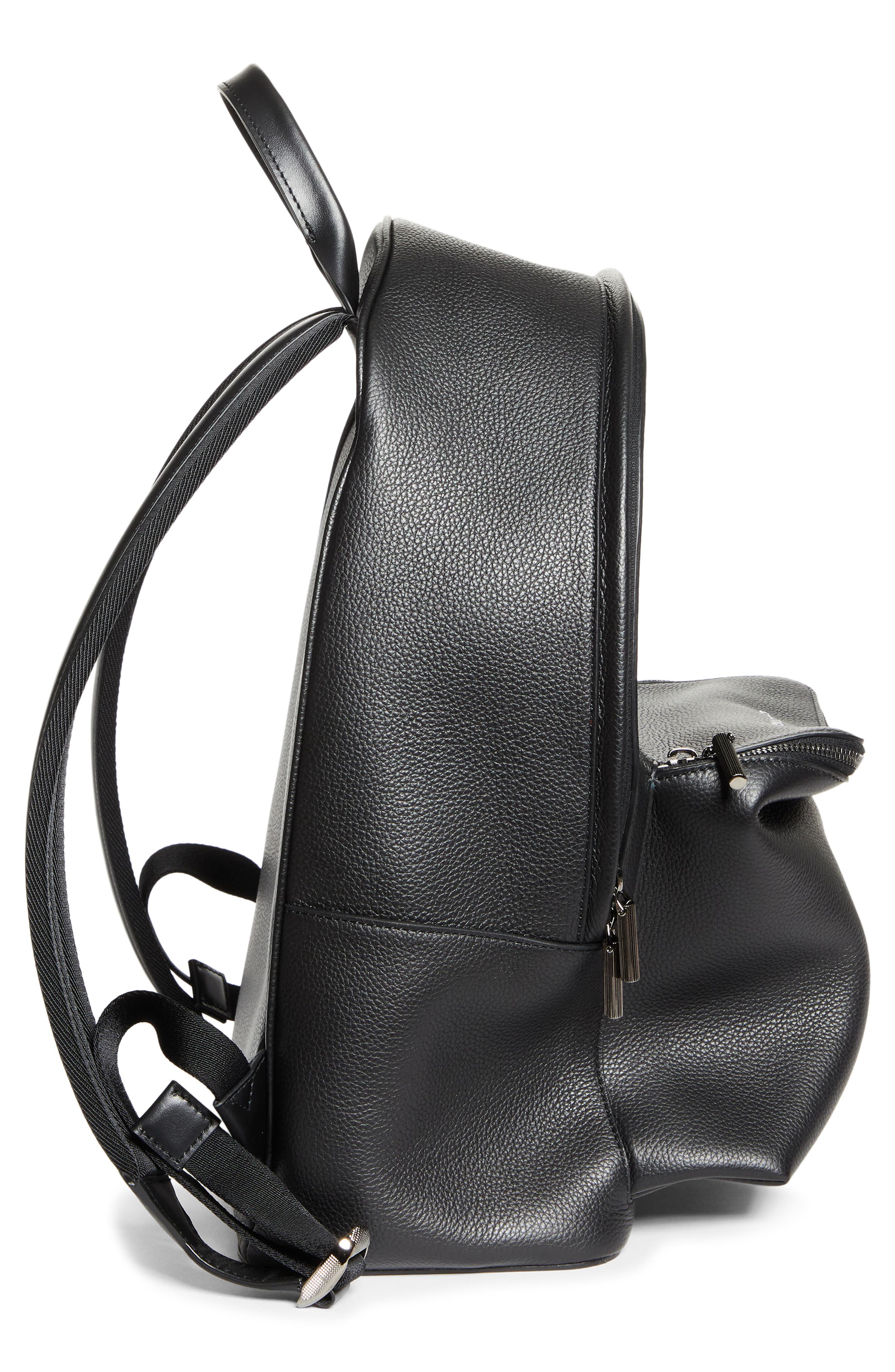 Stoic Leather Backpack, Alternate, color, BLACK