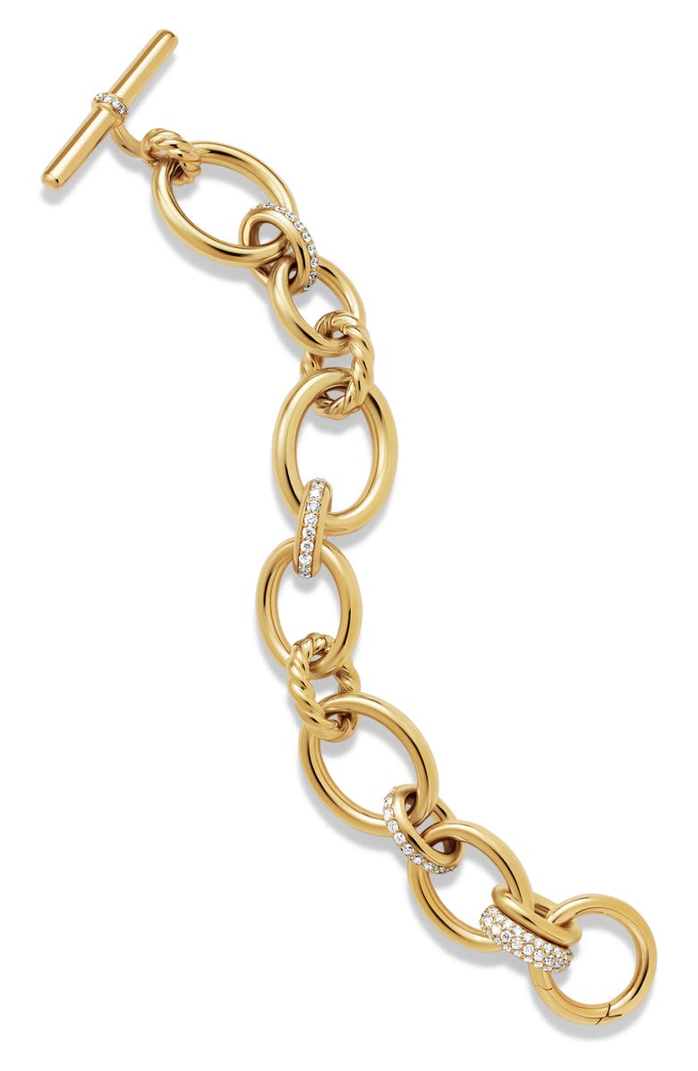 David Yurman Mercer Mixed Link Bracelet, Alternate, color, 18K Yellow Gold/ Diamond