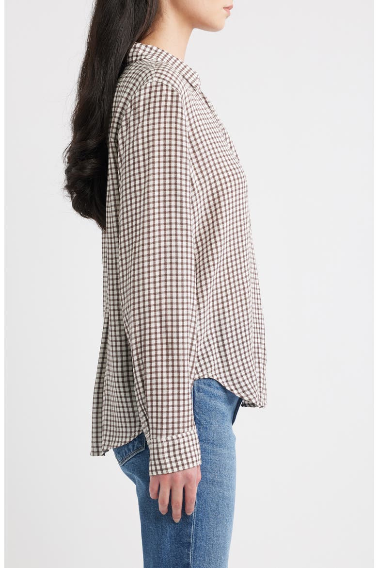 Josephine Gingham Button-Up Shirt, Alternate, color, ESPRESSO GINGHAM