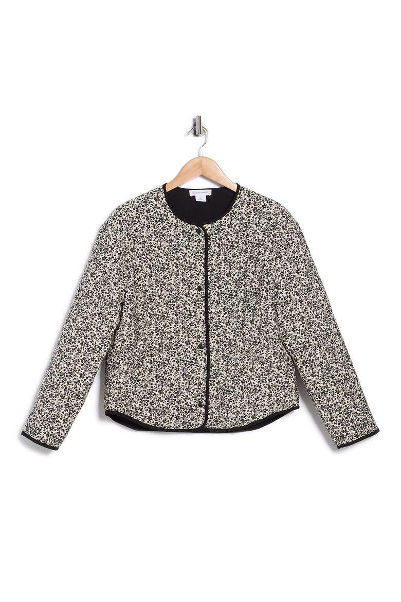 Quilted Jacket, Alternate, color, IVORY BLACK FRANCES DITSY