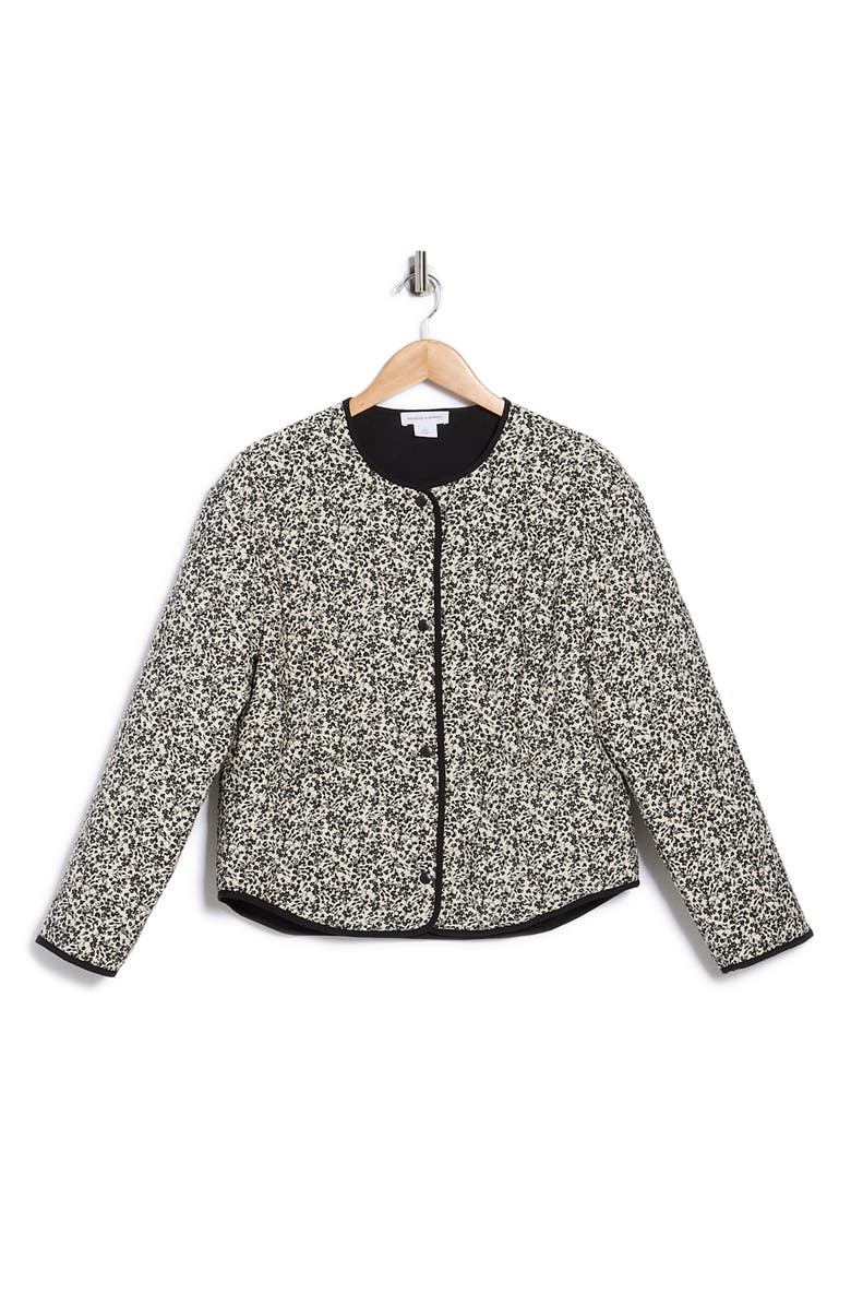 Melrose and Market Quilted Jacket, Alternate, color, Ivory Black Frances Ditsy