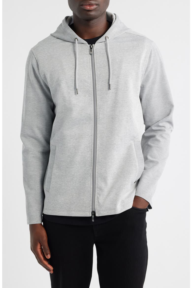 Clifton Front Zip Hoodie, Alternate, color, LIGHT GREY