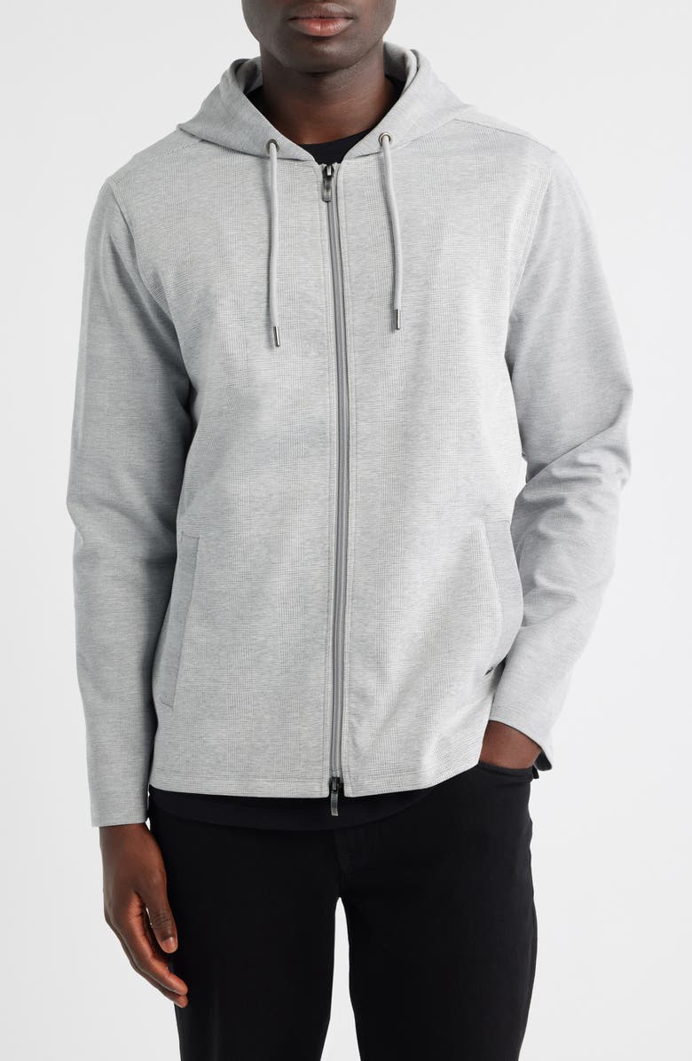 Robert Barakett Clifton Front Zip Hoodie, Alternate, color, Light Grey