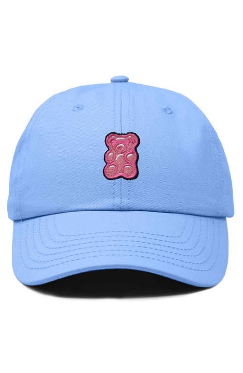 Dalix Pink Gummy Embroidered Casual Cap In Light Blue
