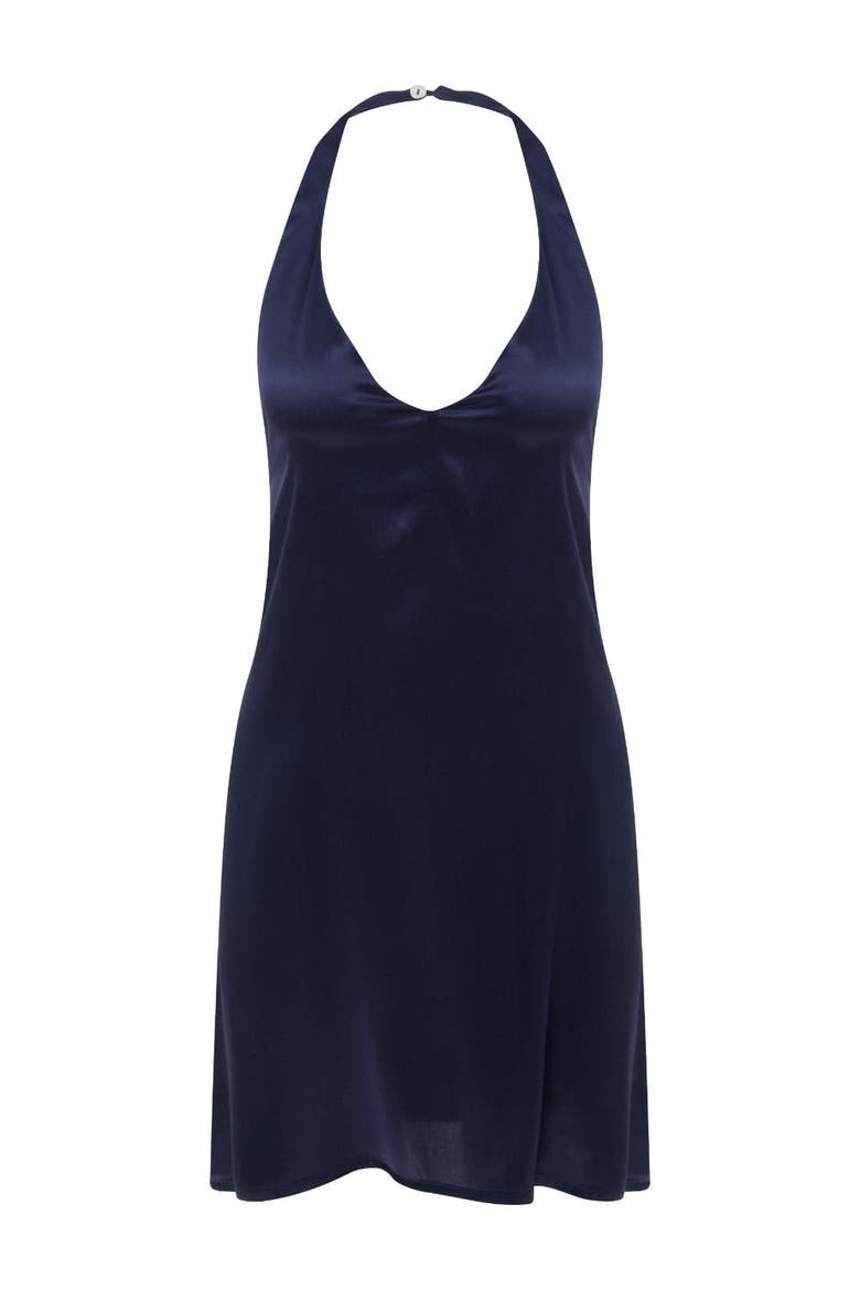 Eden Silk Lace Dress, Alternate, color, Navy