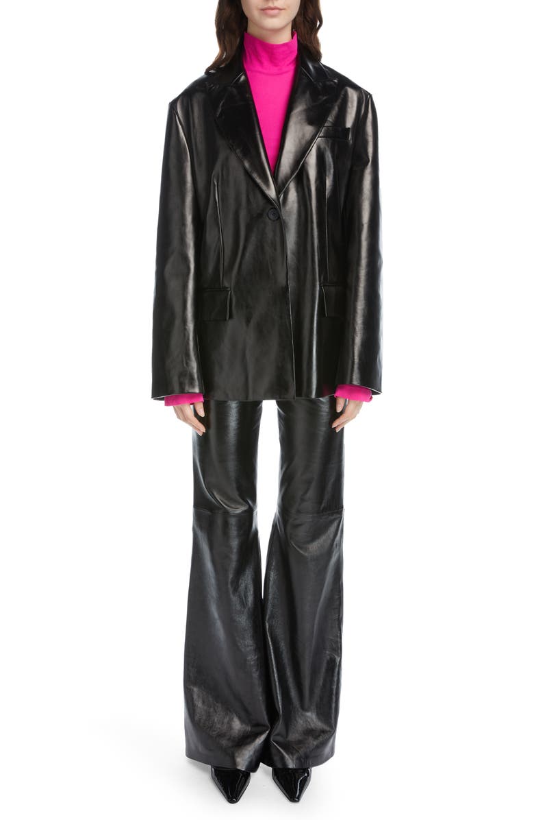 Acne Studios Lepage Leather Suit Jacket, Alternate, color, 