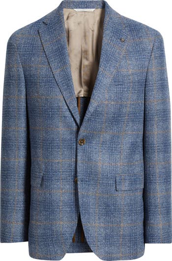 Jack Victor McAllen Blue Windowpane Check Soft Constructed Alpaca