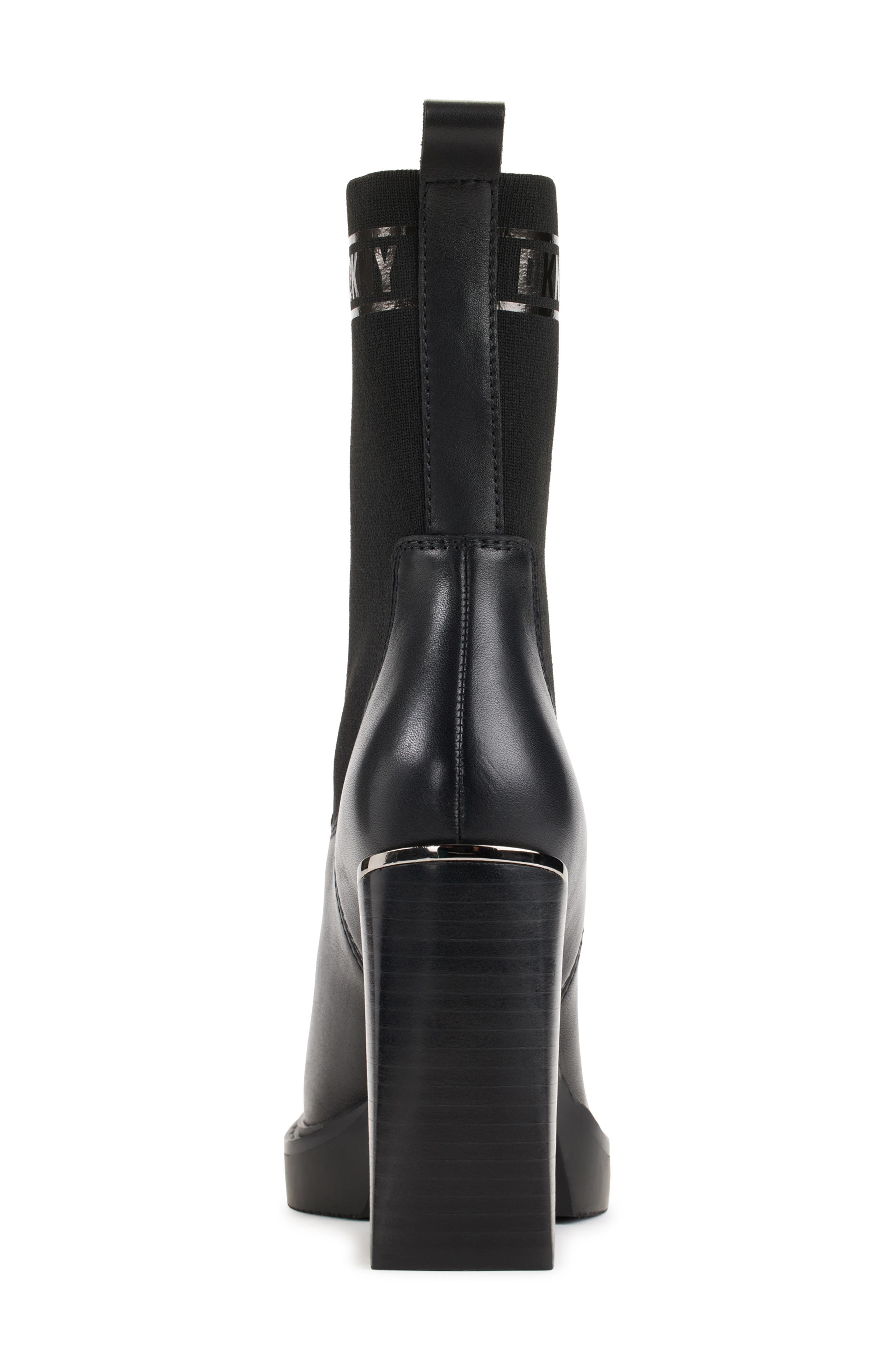 DKNY Vilma Platform Ankle Boot, Alternate, color, Black/ Dark Gunpower