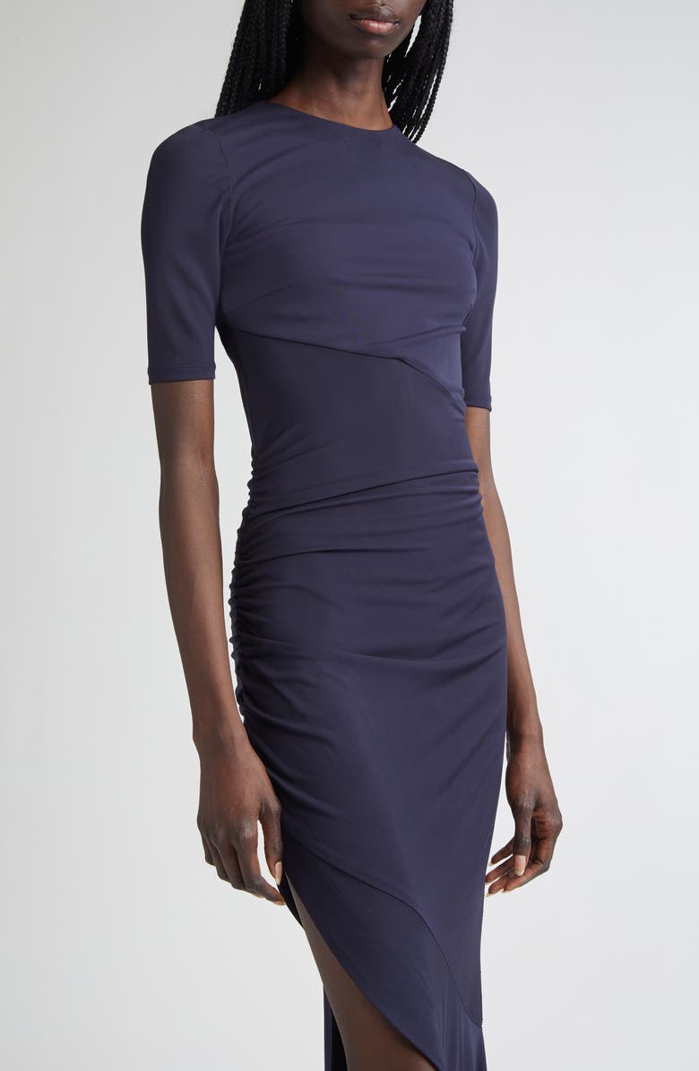 MONSE Ruched Fitted T-Shirt Maxi Dress, Alternate, color, Midnight
