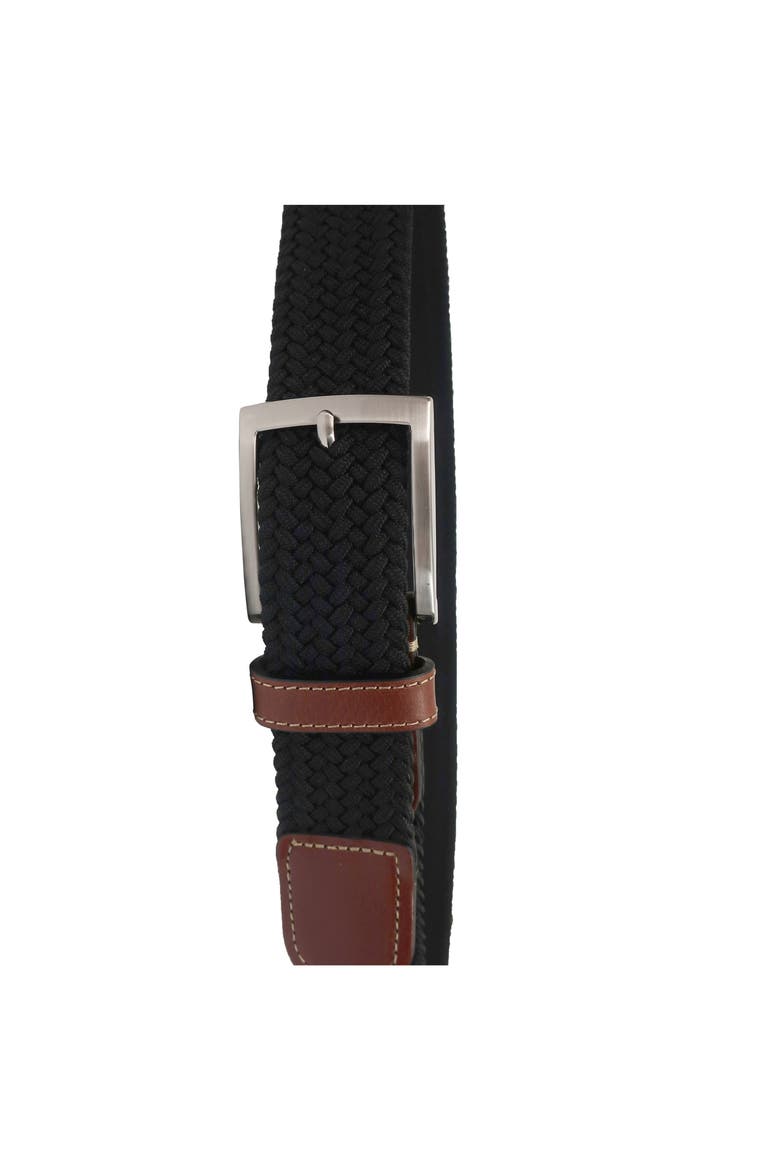 Stretch Braid with Full Grain Leather Tips, Alternate, color, Black