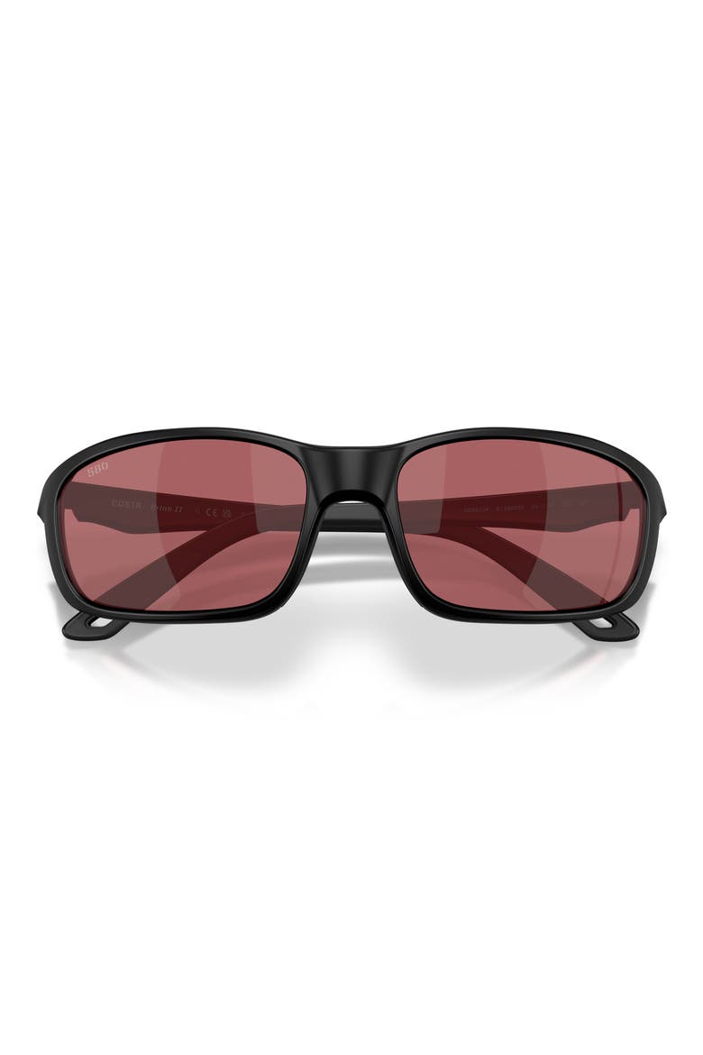 Brine II 59mm Polarized Rectangular Sunglasses, Alternate, color, MATTE BLACK / ROSE 580G