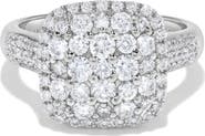 Ancona Fine Jewelry Pavé Cushion Cluster Diamond Ring in 14K White Gold