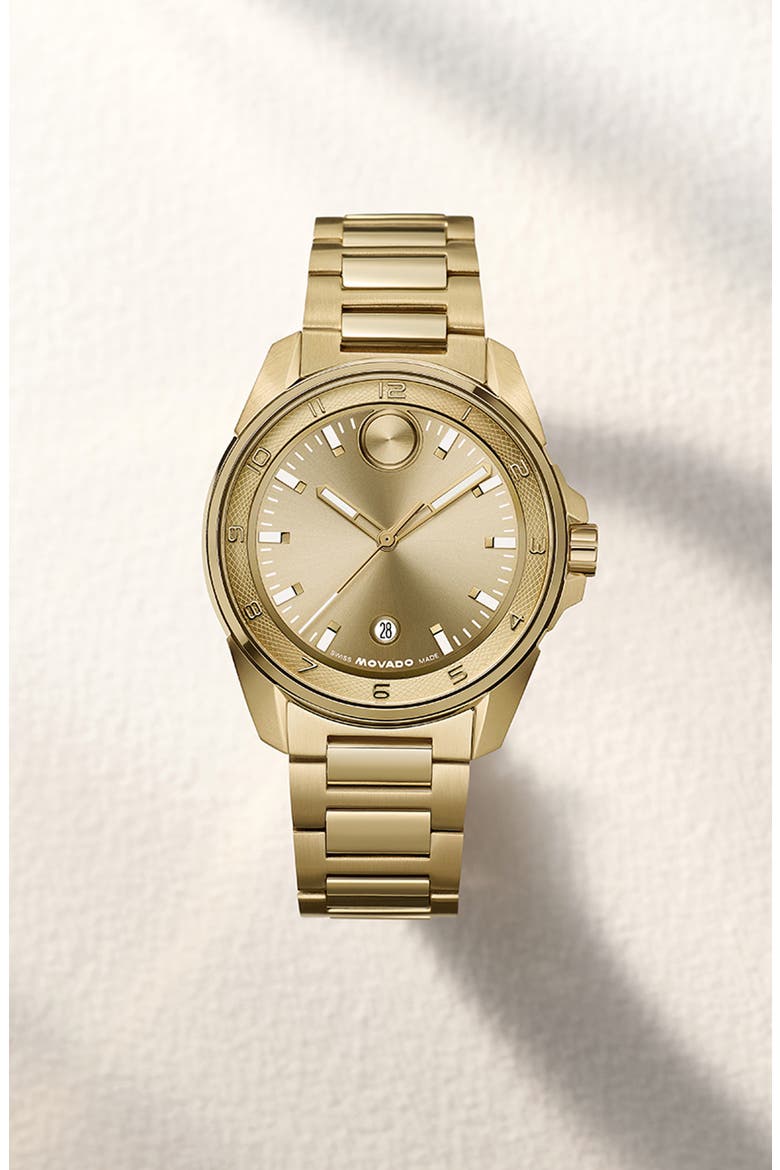 Bold Verso S Bracelet Watch, 42mm, Alternate, color, GOLD