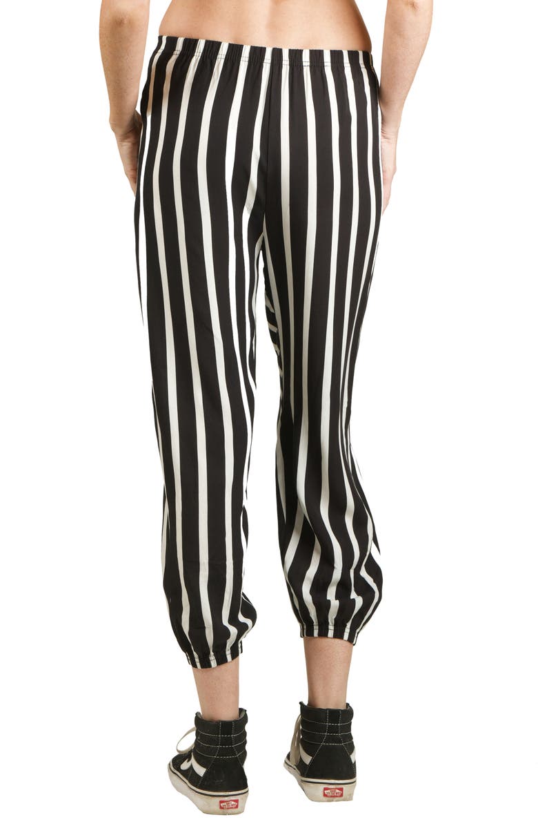 NIKKI LUND Stripe Balloon Leg Pants, Alternate, color, Black