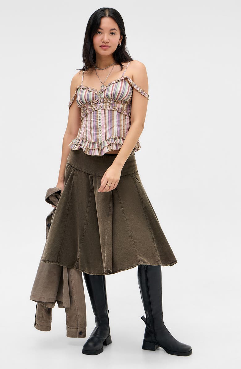 BDG Urban Outfitters Stevie Stripe Off the Shoulder Camisole, Alternate, color, Multi Stripe