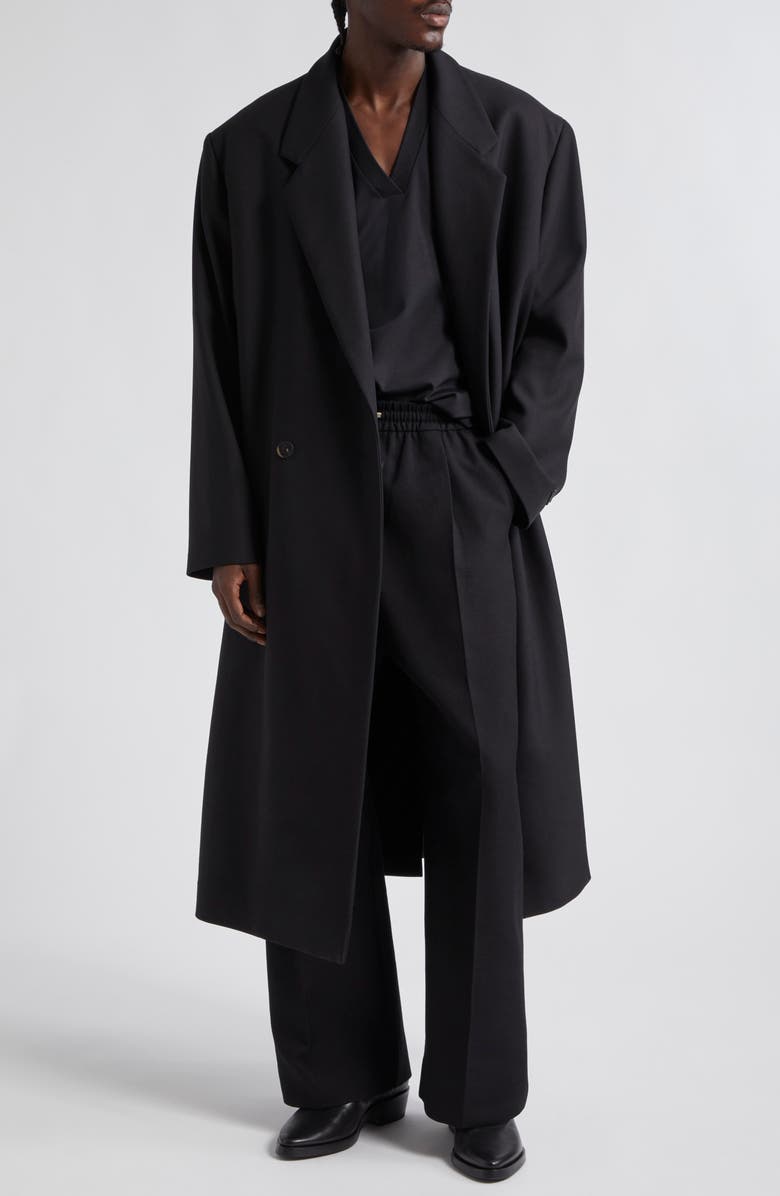Fear of God Double Breasted Wool Gabardine Overcoat, Main, color, 