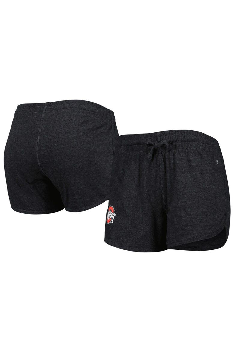 Women's Colosseum Heather Black Ohio State Buckeyes Simone Core Shorts, Main, color, Heather Black