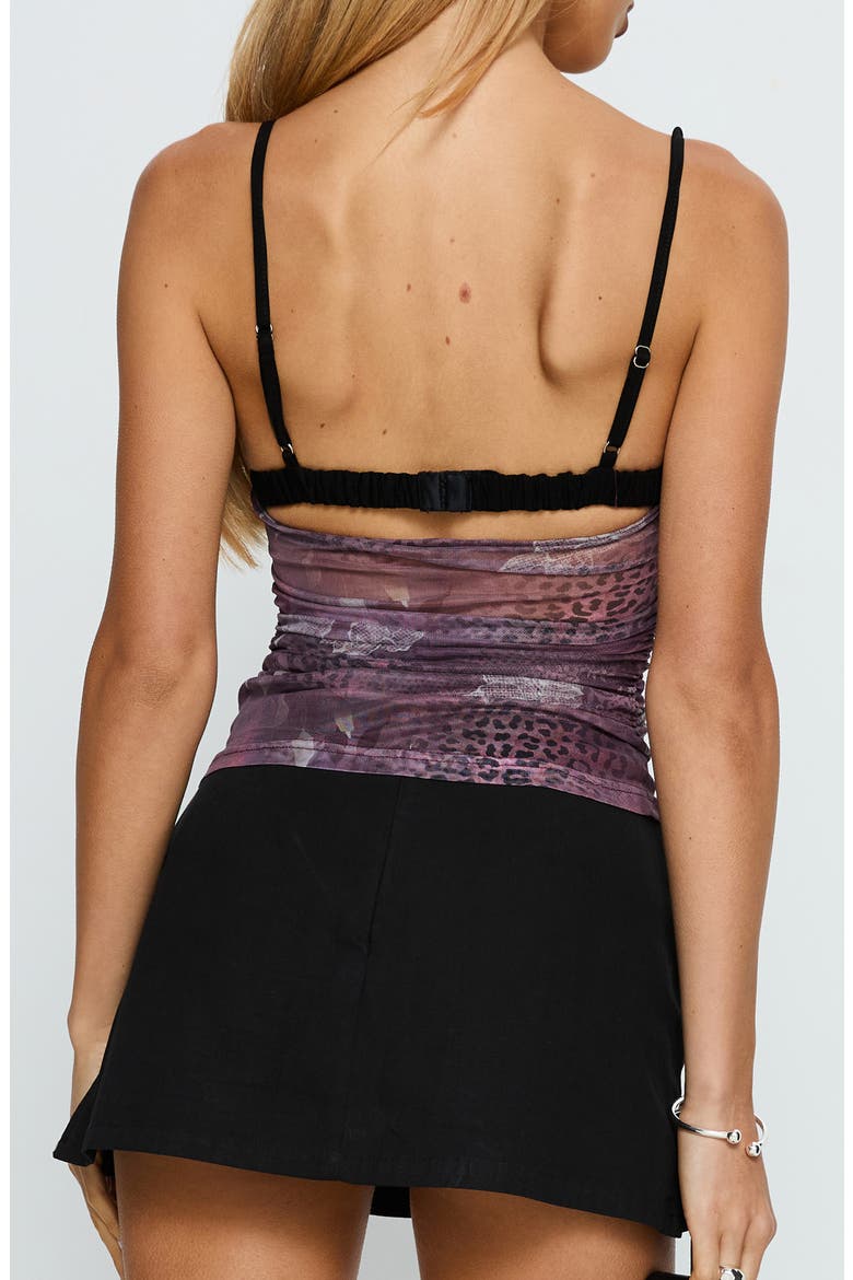 Worldly Mesh Overlay Bra Top, Alternate, color, PURPLE